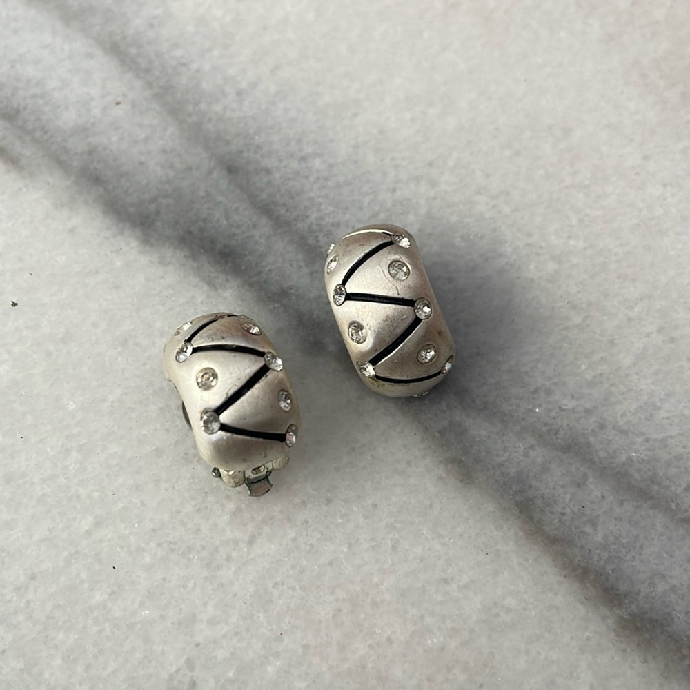Silver Swarovski Clip On Earrings